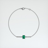 0.86 Ct.Tw. Emerald Bracelet, 18K White Gold 3