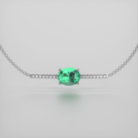 <span>1.48</span>&nbsp;<span class="tooltip-light">Ct.Tw.<span class="tooltiptext">Total Carat Weight</span></span> Emerald Bracelet, 18K White Gold 1