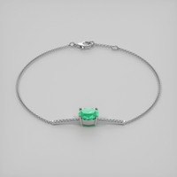 <span>1.48</span>&nbsp;<span class="tooltip-light">Ct.Tw.<span class="tooltiptext">Total Carat Weight</span></span> Emerald Bracelet, 18K White Gold 2