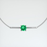 <span>0.88</span>&nbsp;<span class="tooltip-light">Ct.Tw.<span class="tooltiptext">Total Carat Weight</span></span> Emerald Bracelet, 18K White Gold 1