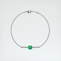 0.88 Ct.Tw. Emerald Bracelet, 18K White Gold 3