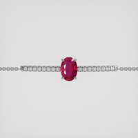 <span>0.82</span> <span class="tooltip-light">Ct.Tw.<span class="tooltiptext">Total Carat Weight</span></span> Pinkish Red Ruby Bracelet, 18K White Gold 1