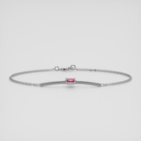 <span>0.82</span> <span class="tooltip-light">Ct.Tw.<span class="tooltiptext">Total Carat Weight</span></span> Pinkish Red Ruby Bracelet, 18K White Gold 2