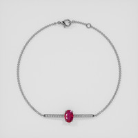 <span>0.82</span> <span class="tooltip-light">Ct.Tw.<span class="tooltiptext">Total Carat Weight</span></span> Pinkish Red Ruby Bracelet, 18K White Gold 3