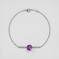 <span>2.22</span>&nbsp;<span class="tooltip-light">Ct.Tw.<span class="tooltiptext">Total Carat Weight</span></span> Purple Sapphire Bracelet, 18K White Gold 3