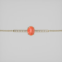 <span>0.61</span>&nbsp;<span class="tooltip-light">Ct.Tw.<span class="tooltiptext">Total Carat Weight</span></span> Salmon (Orange) Coral Bracelet, 14K Yellow Gold 1