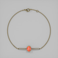 <span>0.61</span>&nbsp;<span class="tooltip-light">Ct.Tw.<span class="tooltiptext">Total Carat Weight</span></span> Salmon (Orange) Coral Bracelet, 14K Yellow Gold 3