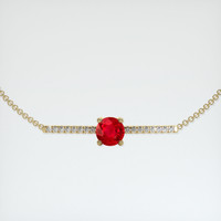 <span>1.20</span>&nbsp;<span class="tooltip-light">Ct.Tw.<span class="tooltiptext">Total Carat Weight</span></span> Ruby Bracelet, 14K Yellow Gold 1