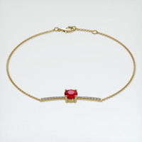 <span>1.20</span>&nbsp;<span class="tooltip-light">Ct.Tw.<span class="tooltiptext">Total Carat Weight</span></span> Ruby Bracelet, 14K Yellow Gold 2