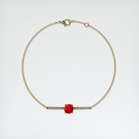 <span>1.20</span>&nbsp;<span class="tooltip-light">Ct.Tw.<span class="tooltiptext">Total Carat Weight</span></span> Ruby Bracelet, 14K Yellow Gold 3