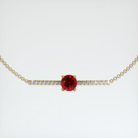 <span>0.89</span>&nbsp;<span class="tooltip-light">Ct.Tw.<span class="tooltiptext">Total Carat Weight</span></span> Ruby Bracelet, 14K Yellow Gold 1