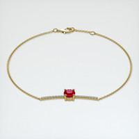 <span>0.89</span>&nbsp;<span class="tooltip-light">Ct.Tw.<span class="tooltiptext">Total Carat Weight</span></span> Ruby Bracelet, 14K Yellow Gold 2