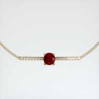 <span>1.02</span>&nbsp;<span class="tooltip-light">Ct.Tw.<span class="tooltiptext">Total Carat Weight</span></span> Ruby Bracelet, 14K Yellow Gold 1