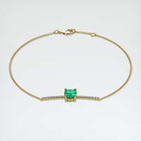 0.73 Ct.Tw. Emerald Bracelet, 18K Yellow Gold 2