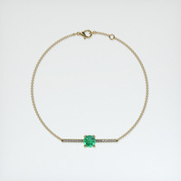 <span>0.73</span>&nbsp;<span class="tooltip-light">Ct.Tw.<span class="tooltiptext">Total Carat Weight</span></span> Emerald Bracelet, 18K Yellow Gold 3