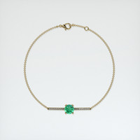 0.73 Ct.Tw. Emerald Bracelet, 18K Yellow Gold 3