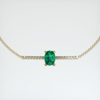 <span>0.86</span>&nbsp;<span class="tooltip-light">Ct.Tw.<span class="tooltiptext">Total Carat Weight</span></span> Emerald Bracelet, 18K Yellow Gold 1