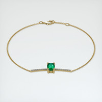 <span>0.86</span>&nbsp;<span class="tooltip-light">Ct.Tw.<span class="tooltiptext">Total Carat Weight</span></span> Emerald Bracelet, 18K Yellow Gold 2