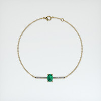 0.86 Ct.Tw. Emerald Bracelet, 18K Yellow Gold 3