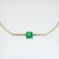 <span>0.88</span>&nbsp;<span class="tooltip-light">Ct.Tw.<span class="tooltiptext">Total Carat Weight</span></span> Emerald Bracelet, 18K Yellow Gold 1