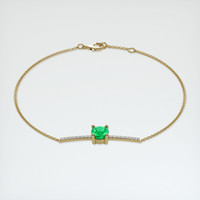 <span>0.88</span>&nbsp;<span class="tooltip-light">Ct.Tw.<span class="tooltiptext">Total Carat Weight</span></span> Emerald Bracelet, 18K Yellow Gold 2