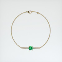 <span>0.88</span>&nbsp;<span class="tooltip-light">Ct.Tw.<span class="tooltiptext">Total Carat Weight</span></span> Emerald Bracelet, 18K Yellow Gold 3