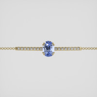 <span>1.45</span>&nbsp;<span class="tooltip-light">Ct.Tw.<span class="tooltiptext">Total Carat Weight</span></span> Blue Sapphire Bracelet, 18K Yellow Gold 1