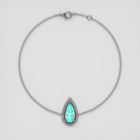 <span>1.58</span> <span class="tooltip-light">Ct.Tw.<span class="tooltiptext">Total Carat Weight</span></span> Greenish Blue Paraiba Tourmaline Bracelet, 14K White Gold 3
