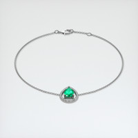 0.76 Ct.Tw. Emerald Bracelet, 18K White Gold 2