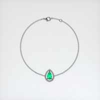 0.76 Ct.Tw. Emerald Bracelet, 18K White Gold 3