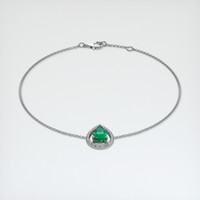 0.87 Ct.Tw. Emerald Bracelet, 18K White Gold 2