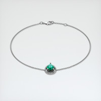 0.78 Ct.Tw. Emerald Bracelet, 18K White Gold 2