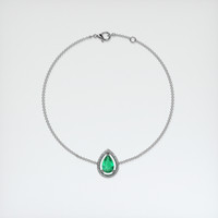 <span>0.84</span>&nbsp;<span class="tooltip-light">Ct.Tw.<span class="tooltiptext">Total Carat Weight</span></span> Emerald Bracelet, 18K White Gold 3