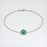 0.70 Ct.Tw. Emerald Bracelet, 18K White Gold 2