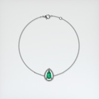 0.70 Ct.Tw. Emerald Bracelet, 18K White Gold 3