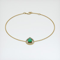 0.70 Ct.Tw. Emerald Bracelet, 18K Yellow Gold 2
