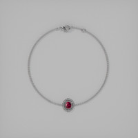 0.54 Ct.Tw. Ruby Bracelet, 14K White Gold 3