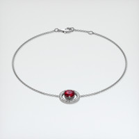 0.85 Ct.Tw. Ruby Bracelet, 14K White Gold 2