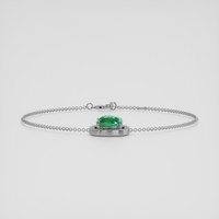 <span>3.37</span> <span class="tooltip-light">Ct.Tw.<span class="tooltiptext">Total Carat Weight</span></span> Emerald Bracelet, 18K White Gold 2