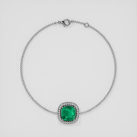 <span>3.37</span> <span class="tooltip-light">Ct.Tw.<span class="tooltiptext">Total Carat Weight</span></span> Emerald Bracelet, 18K White Gold 3