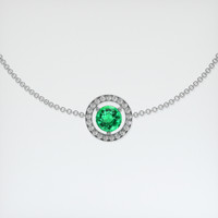 0.88 Ct.Tw. Emerald Bracelet, 18K White Gold 1