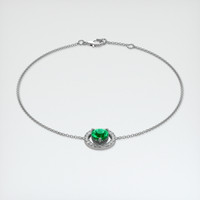 0.88 Ct.Tw. Emerald Bracelet, 18K White Gold 2