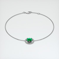 <span>0.88</span>&nbsp;<span class="tooltip-light">Ct.Tw.<span class="tooltiptext">Total Carat Weight</span></span> Emerald Bracelet, 18K White Gold 2