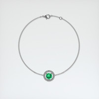 <span>0.88</span>&nbsp;<span class="tooltip-light">Ct.Tw.<span class="tooltiptext">Total Carat Weight</span></span> Emerald Bracelet, 18K White Gold 3