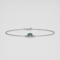 <span>1.83</span>&nbsp;<span class="tooltip-light">Ct.Tw.<span class="tooltiptext">Total Carat Weight</span></span> Greenish Blue Sapphire Bracelet, 18K White Gold 2
