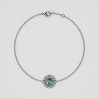<span>1.83</span> <span class="tooltip-light">Ct.Tw.<span class="tooltiptext">Total Carat Weight</span></span> Greenish Blue Sapphire Bracelet, 18K White Gold 3