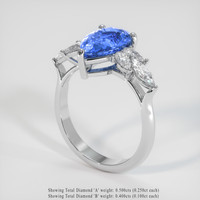 3.04 Ct. Sapphire Ring, Platinum 950 2