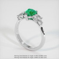 1.19 Ct. Emerald Ring, Platinum 950 2