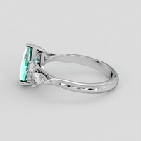 1.76 Ct. Bluish Green Paraiba Tourmaline Ring, Platinum 950 4