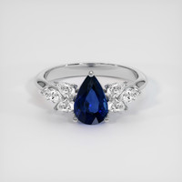 1.52 Ct. Blue Sapphire Ring, Platinum 950 1